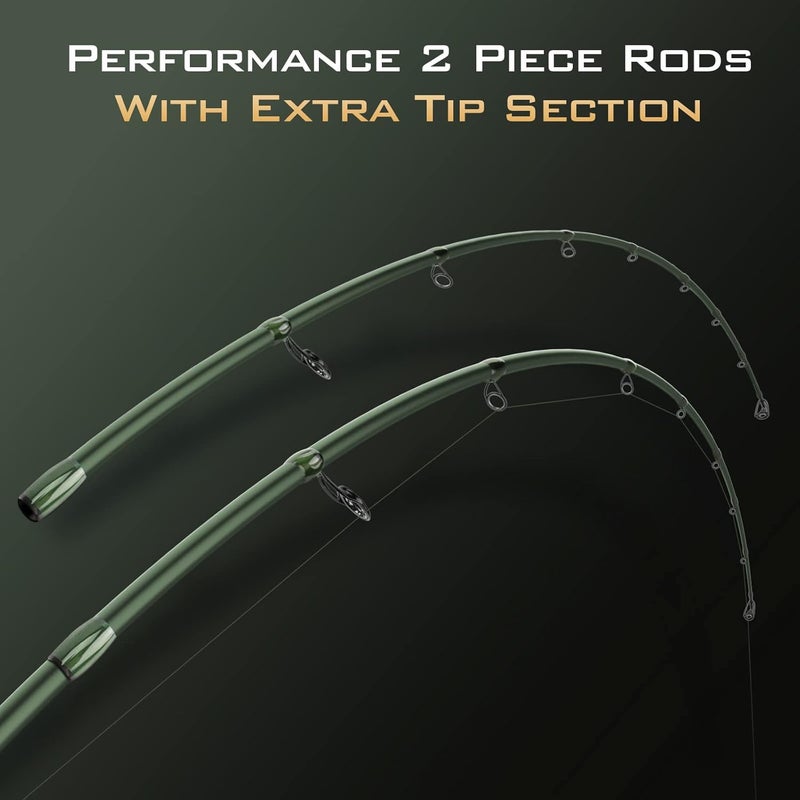 Kastking Spartacus II Fishing Rods - IM6 Graphite Blanks Casting & Spinning Rods, 2-Piece Rods with Extra Tip Section, PTS Power Transition System, KastFlex Technology, Rubber Cork Handle - Image 2
